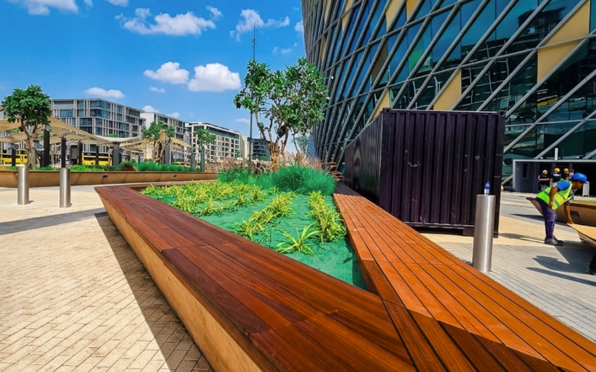 Coca-Cola Arena bench installation